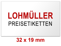 Outdoor Preisetiketten 32x19 mm Rechteck | mit Firmenschriftzug
