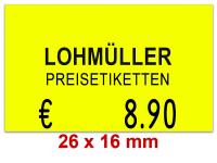 Outdoor Preisetiketten 26x16 mm Standardfarben mit Firmenschriftzug