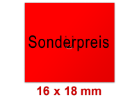 Preisetiketten mit Standardvordruck 16x18 mm leuchtrot
