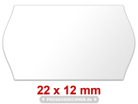 Preisetiketten 22x12 mm weiß Randwölbung