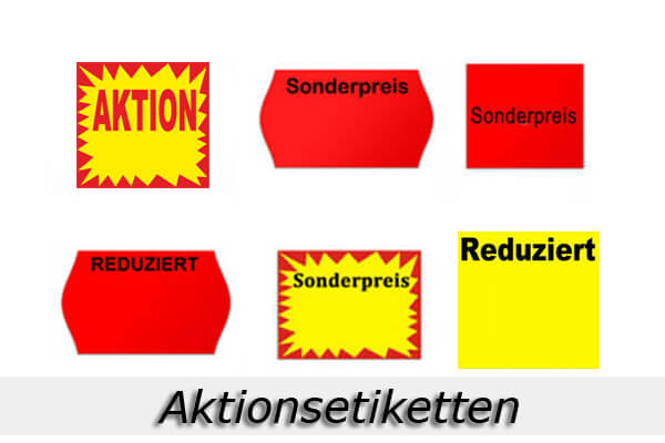 Aktionsetikett - Sonderpreisetiketten für reduzierte Artikel