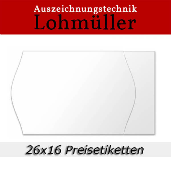 26x16 Preisetiketten für Auszeichner - Randwölbung & Rechteck