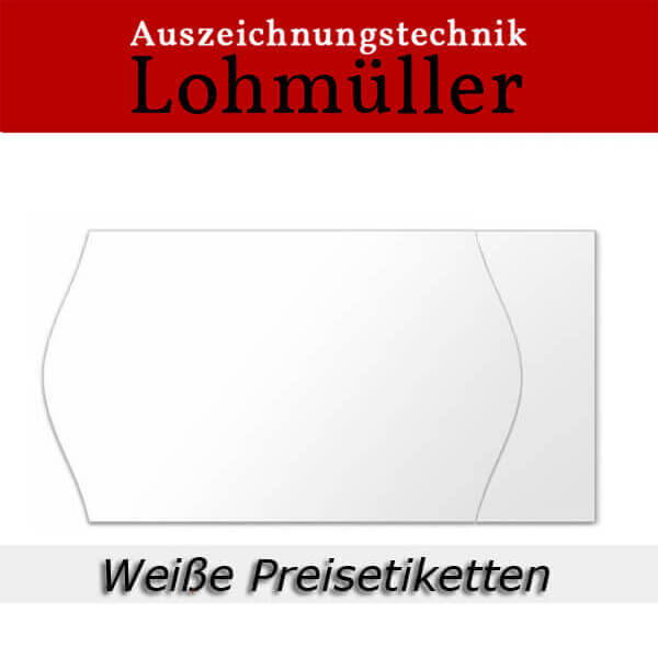 Weiße Preisetiketten für Auszeichner - Randwölbung & Rechteck