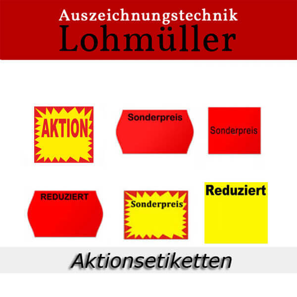 Aktionsetikett - Sonderpreisetiketten für reduzierte Artikel